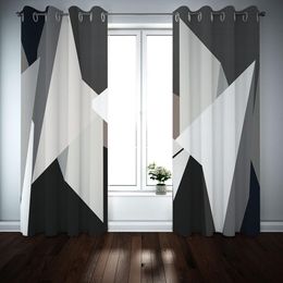 Black and white Blackout Curtain Modern Fashion Curtain For Living Room Bedroom Window Treatment LJ201224