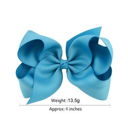 6 Inch (20-30)pcs/lot Colorful Big Hair Bows Solid Hairpins With Clip Hair Accessories Hairclips For Kids 588 LJ201226