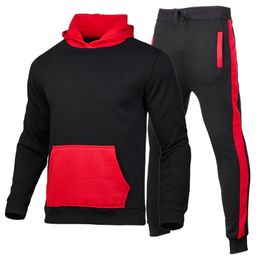 80% Cotton Tracksuits Men Sweatshirt Sporting Sets Winter Jacket + Pants Casual Clothing Men's Track Suit Sportswear Coat 201124