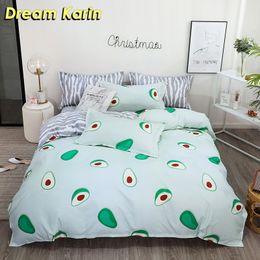 240/220 Avocado Printed Bedding Set Cartoon Brief Duvet Cover Sets Adult Kid Bed Linen Single Double Queen King Size Quilt Cover LJ201015