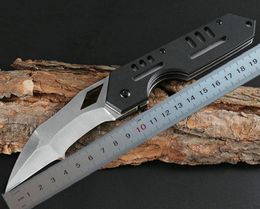 1Pcs Survival Tactical Folding Knife 440C Satin Tanto Point Blade Black G10 Handle EDC Pocket Knives With Retail Box