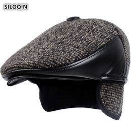 SILOQIN Autumn Winter New Style Trend Middle-aged Elderly Thicken Keep Warm Earmuffs Berets Simple Sports Tongue Cap Dad"s Hat Y200110