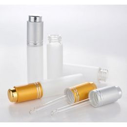 2017 New 100pcs 20ml Empty Glass Dropper Bottles Eye Liquid Sample,essential oil container with matte silver ring