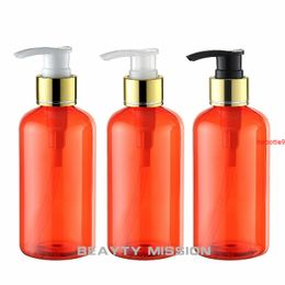 BEAUTY MISSION 24 pcs/lot 220ml Red Plastic Shampoo Bottle, Empty Cream Container,Refillable Lotion Bottlegood qualtity