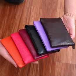 Mini Wallet Men Women Leather Purse Simply Coin Key Pocket Solid Color Wallets Card Coin Storage Purse Durable Unisex Wallet ZY16