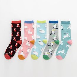 Socks & Hosiery PEONFLY Funny Autumn Cute Cartoon Animal Cotton Sheep Bear Women Korean Version Of Fashion Street Happy