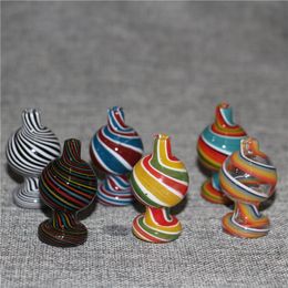 hookahs Colourful Glass Carb Cap for quartz banger dab nail Oil Rig water bong pipes silicone dab pad dabber toold wax