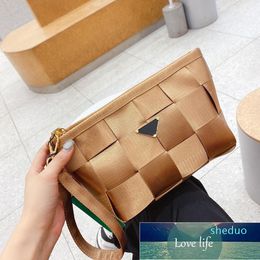 Fashion woven bag with women's bag simple, small and beautiful ribbon collision color stitching single shoulder, diagonal arm Factory price