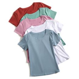 GIGOGOU Short Sleeve Women Basic T Shirt 98% Cotton Tshirt Plus Size 3XL Candy Color Ladies T-shirt Summer Tee Shirt Femme T200516