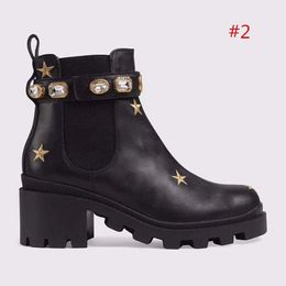 2020 High Quality Womens Leather Shoes Lace Up Ribbon Belt Buckle Ankle Boots Factory Direct Female Rough Heel Round Head Size:35-42