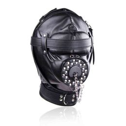 NXY SM Sex Adult Toy Fully Enclosed Headgear with Mouth Gag Adjustable Size Mask Games Bdsm Slave Bondage Tools for Sale1220