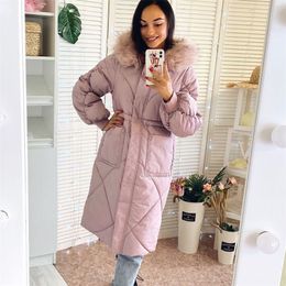 Women long Paraks jackets Casual thicken warm Slim parkas coat New female hooded padded cotton down jackets snow wear coat 201217