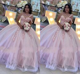 Puffy Ball Gown 3d Flowers Quinceanera Dresses One Shoulder 2022 Pearls Beaded Corset Back Sweet 16 Dress Prom Party Formal Gowns