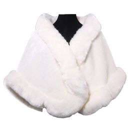 Women Fur Collar Faux Fur Coat Women 2020 Shawl Cloak Cape Wrap Bolero Wedding Wraps Bridal Shawl