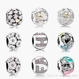 Fine Jewellery Authentic 925 Sterling Silver Bead Fit Pandora Charm Bracelets Modern trend Charms Bead Safety Chain Pendant DIY beads