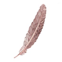 Bookmark Creative Retro Feather Shaped Metal Page Marker For Books Office School D5QC