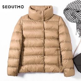 SEDUTMO Winter Thick Duck Down Jackets Womens Oversize Ultra Light Short Coat Warm Black Casual Spring Puffer Jacket ED501 201103