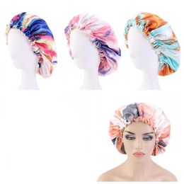 Fashion Multicolor Mom Casual Home Cap Nightcap Hat Double Deck Night Cap Wash Cap Double-sided Wearable