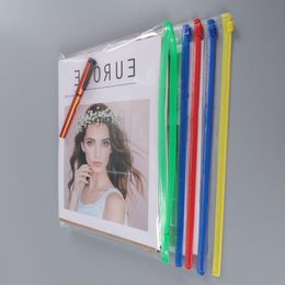 Filing Supplies Colourful Waterproof A4 PVC Transparent Document Bag Zipper File Bags Stationery Document Pouch Files Sorting Folde ZL0287sea