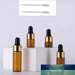 50PCS Empty Clear Amber Clear Glass Dropper Bottle With Pipette Makeup Essential Oils Travel Container with 2 Pipettes