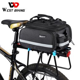 WEST BIKING Bicycle Bags Large Capacity Waterproof Cycling Mountain Bike Saddle Rack Trunk Luggage MTB 220222