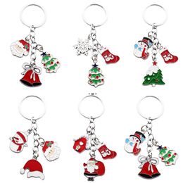 Creativity Christmas Series Santa Snowman Keychain Zinc alloy Pendant Gifts Decoration for Home Xmas Decor RRA11927