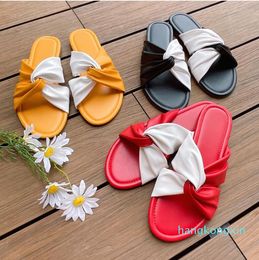 Women Slippers Shoes Cross band Indoor Outdoor Open Toe High Quality Bottom Non-Slip Lady Slippers 111