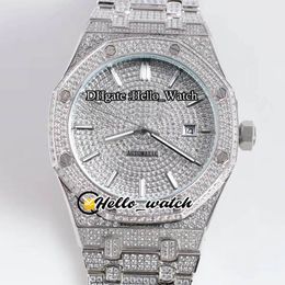 TWF New 15202BC.ZZ.1241BC.01 A3120 Automatic Mens Watch Stick Mark Gypsophila Diamond Dial Steel Diamonds Case Bracelet Hello_Watch