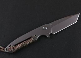 High Quality Survival Straight Knife D2 Grey Titanium Coated Blade Full Tang Handle Fixed Blades Knives With Kydex