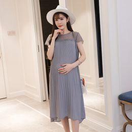 Summer Maternity Dresses Elegant Clothes For Pregnant Women Short Sleeve Dress Sexy Wedding Party Dress For Pregnancy Dress LJ201125