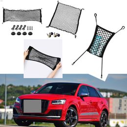 For Audi SQ2 Car Auto vehicle Black Rear Trunk Cargo Baggage Organiser Storage Nylon Plain Vertical Seat Net