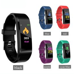 ID115 Plus Smart Bracelet Wristband Fitness Tracker Smart Watch Heart Rate Health Monitor Universal Android Cellphones with Retail Box MQ20