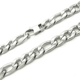 12mm Stainless Steel Necklace for Man Figaro Chain Men Jewelry 18-36 Inches Waterproof