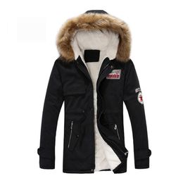 Parka Hommes Manteaux Veste D'hiver Hommes Mince Épaissir De Fourrure À Capuche Outwear Manteau Chaud Top Marque Vêtements Casual Hommes Manteau Veste Homme Tops 201114