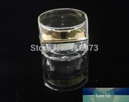 100pcs/lot High-end acrylic 5g empty cream jar gold Colour cosmetic sample sack packing 5ml