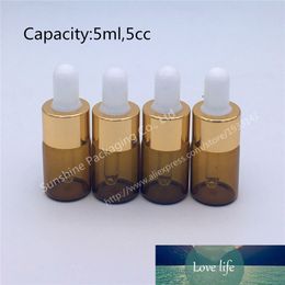 Hot sale 500PCS 5ML Amber Glass Reagent Eye Dropper Drop Aromatherapy Liquid Pipette Bottle
