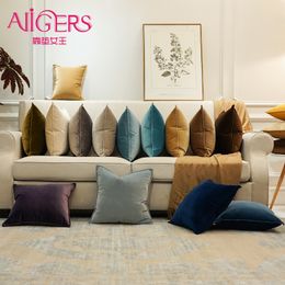 Avigers Luxury Velvet Soft Cushion Cover Colour Pillow Cover Home Decorative Pillow Case for Sofa Navy Blue Grey White Yellow 201119