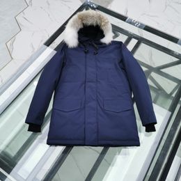 Erkek bayan tasarımcılar ceketler aşağı ceketler homme kış kükrandı ceket büyük kürk kapüşonlu kıyafetler fourrure çıkışlı tasarımcı Kanadalı parkalar