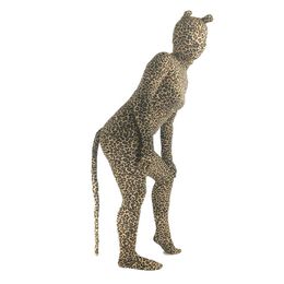 Catsuit Costumes tights Spandex zentai Leopard Animal Cosplay Performance Halloween Anime Costume With ears and tail