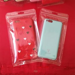 Clear Packages Bags 12*21.5cm Cell Phone Case Transparent Zipper Retail Zip Lock Pouch For 5.5'' Inch iPhone Samsung Mobile Cases Hang Hole Pouches Accessories Packing