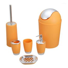 Bathroom Accessory Set Washing Tools Bottle Mouthwash Cup Soap Toothbrush Holder Waste Bin Toilet Brush Household Articles1