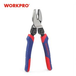 WORKPRO 8 inch Electrical Plier Flat Nose Plier Offset Pistol Handle Combination Pliers Cable Wire Cutter Y200321