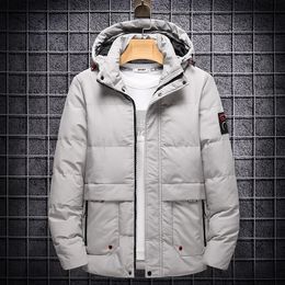 Fashion Men Thick Down & Parka Coat Oversize Brand Keep Warm Winter Men's Black Blue Red Padded Jacket 201026