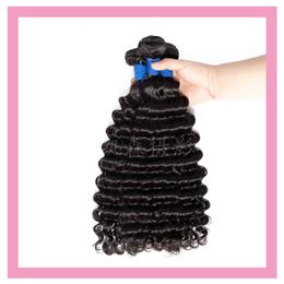 Malaysian Human Hair Deep Wave 2 Bundles Virgin Hair Extensions Double Wefts Deep Curly Wholesale dyeable 8-30inch