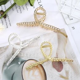 2021 Women Back Of Head Geometric Hair Claw Simple Metal Hair Clip Claws Large Shower Hair Catch Hairpin