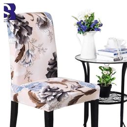 SunnyRain 4/6 Pieces Dining Chair Cover Set Elastic Chair Covers Spandex Y200104