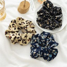 INS New Kids Leopard Scrunchie Girls Pirnted elastic princess hairbands children elastic ponytail holder women hair accessories