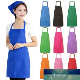 High-quality Solid Color Apron Men Women Waterproof Baking Cooking Kitchen Restaurant Bib Apron Kitchen Accessories Dropshipping