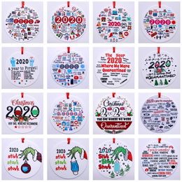 Fast! Quarantine Christmas Decorations Christmas Tree Pendent Ornaments Family Party Gifts Acrylic Santa Claus Decorations Customised A12