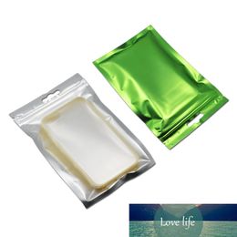 100PCS/ Lot Frosted Clear Plastic Aluminium Foil Package Bags Matte Green Mylar Foil Bag Sundry Storage Pouch Hang Hole